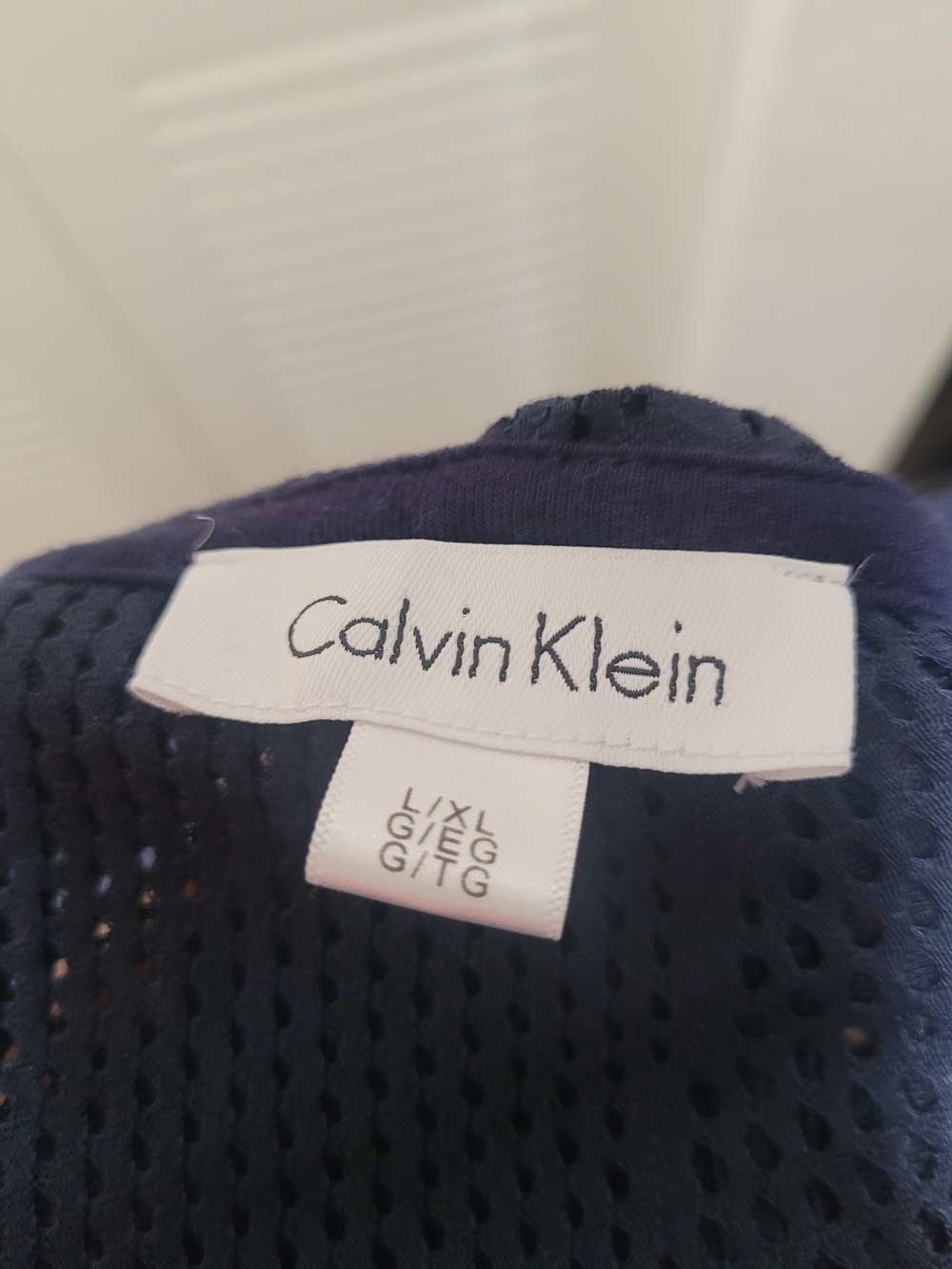 Calvin Klein Navy Blue Open Knit Swim Cover-Up - Picture 6 of 6
